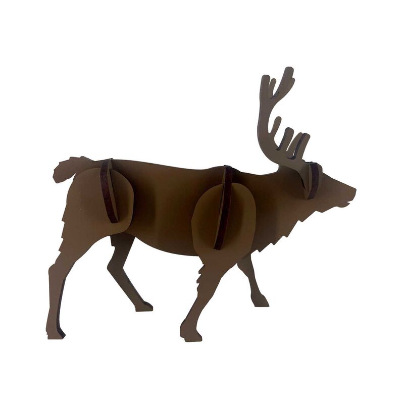 Abstract Designs Single Reindeer A5 - Dark Brown image number 0